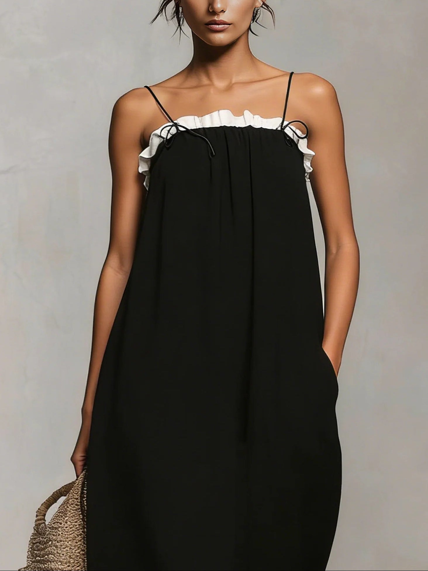 Mirelle™ | Vestido Maxi con Bloques de Colores y Tirantes de Espagueti