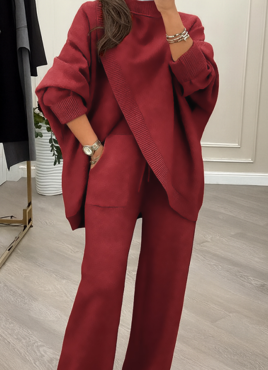 Conjunto de suéter y pantalón oversize para mujer