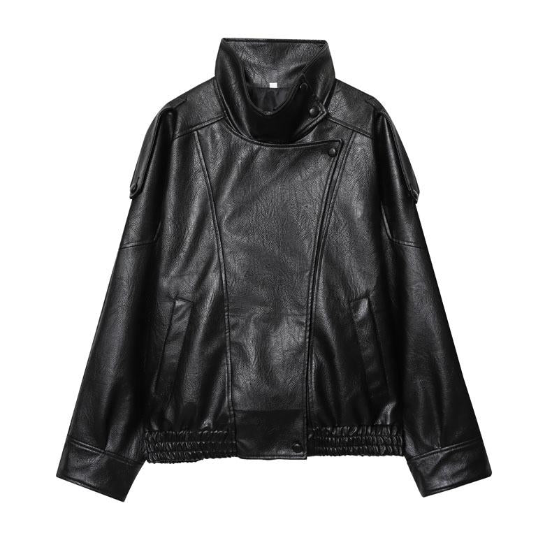 Chaqueta streetwear de moda en piel sintética: casual y versátil