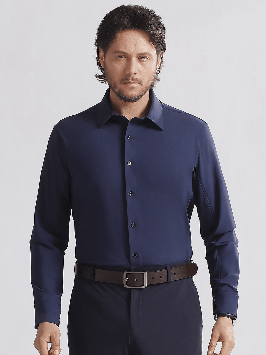 Camisa elástica sin planchar para hombre de Fliwos con triple protección