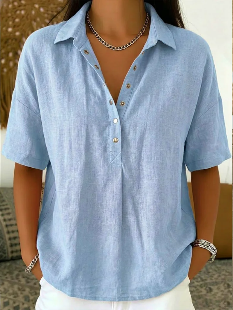 Van Delft Mode® | Blusa con cuello y detalle de botones (¡1+1 GRATIS por tiempo limitado!)