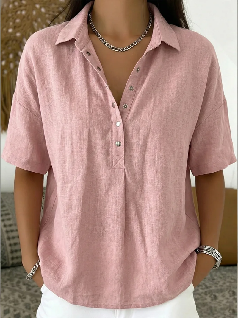 Van Delft Mode® | Blusa con cuello y detalle de botones (¡1+1 GRATIS por tiempo limitado!)