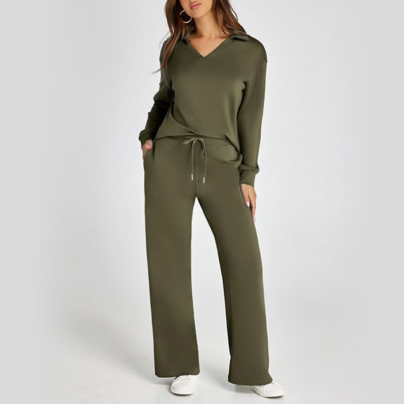 Conjuntos de 2 piezas para mujer: sudaderas casuales de manga larga.