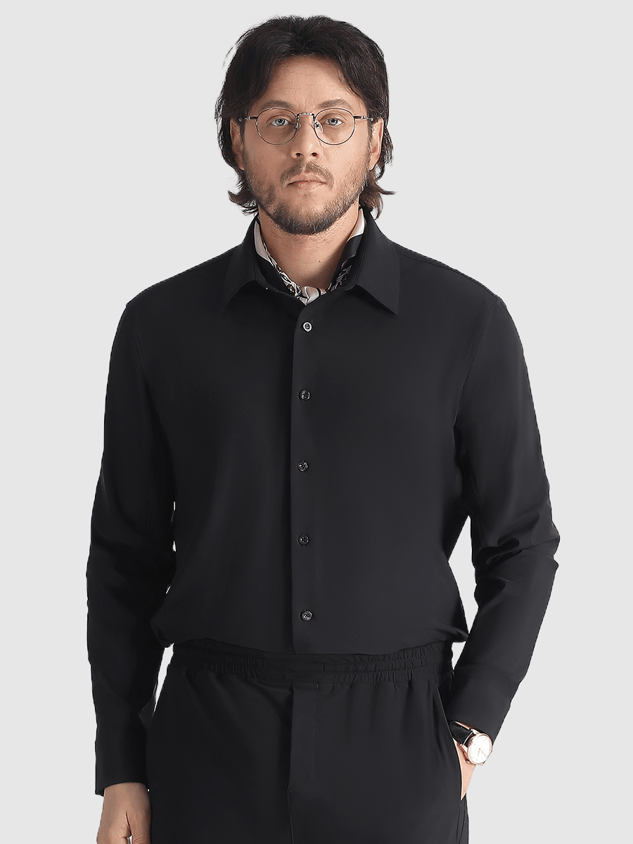 Camisa elástica sin planchar para hombre de Fliwos con triple protección