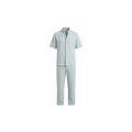 Camisa de manga corta para hombre con solapa de color liso y pantalón - Conjunto de 2 piezas👔