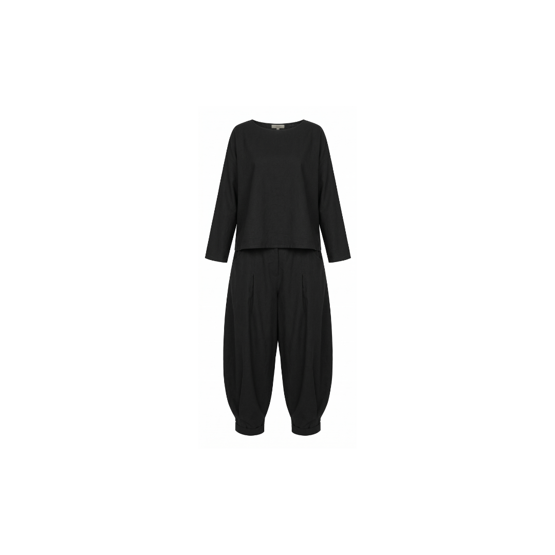 Conjunto de 2 piezas: manga larga con cuello redondo y pantalón
