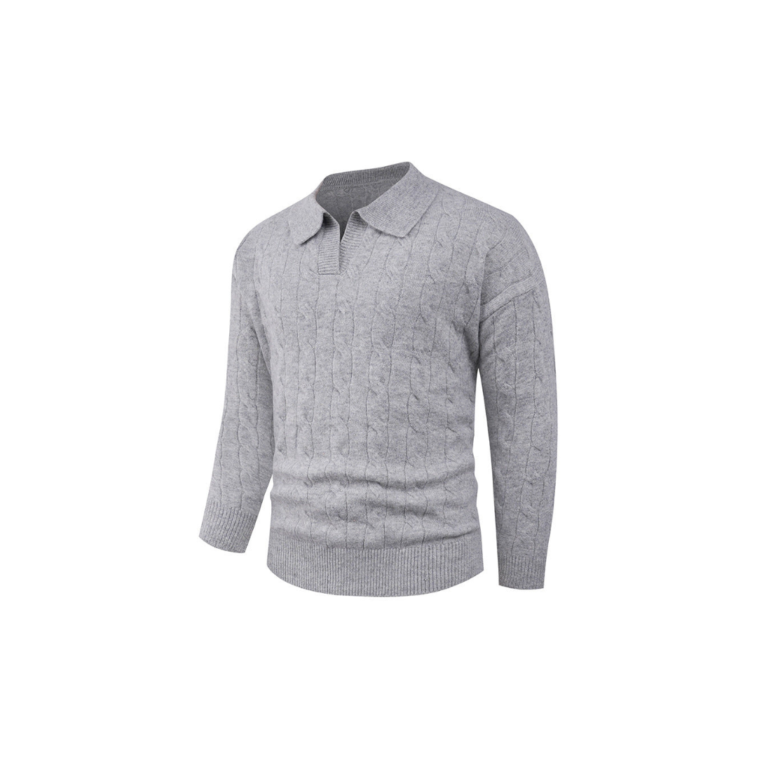 Chaleco de punto para hombre con solapas informales