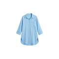 Camisa de mujer de corte holgado y largo con bototnes