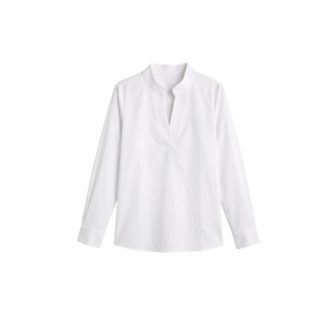 Blusa de mujer con cuello en V y manga larga