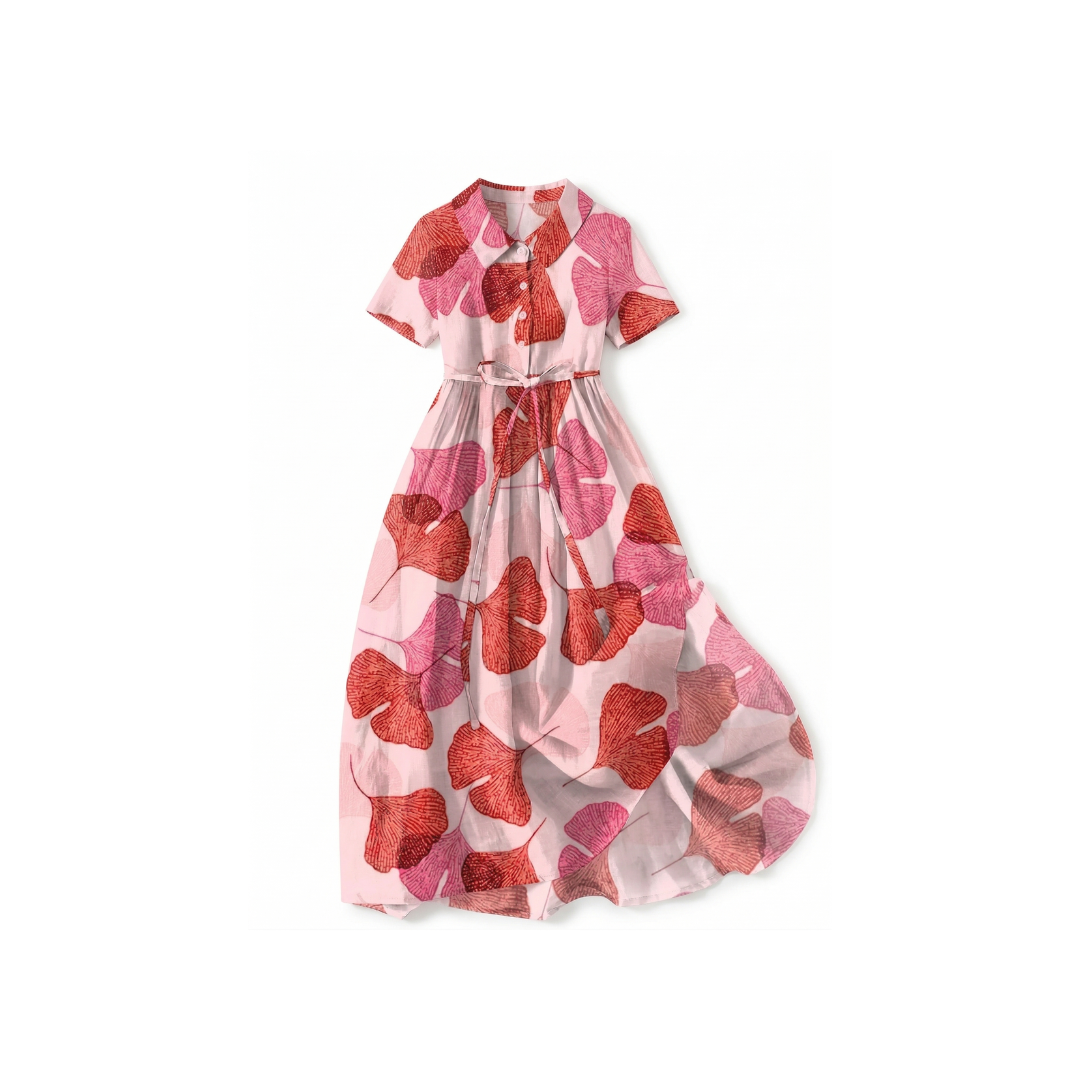 vestido floral rosa empolvado