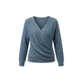 Jersey de cuello en V elegante y casual para mujer