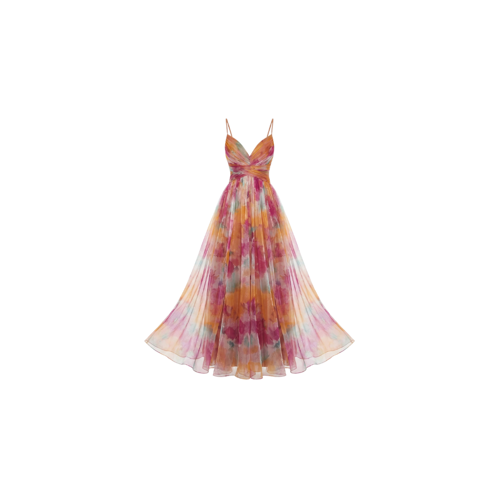 Giselle - Encantador vestido maxi con estampado floral