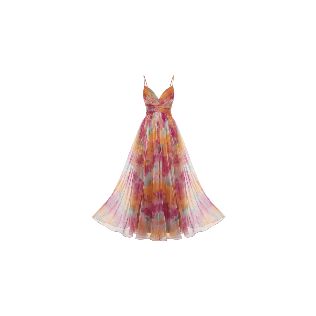 Giselle - Encantador vestido maxi con estampado floral