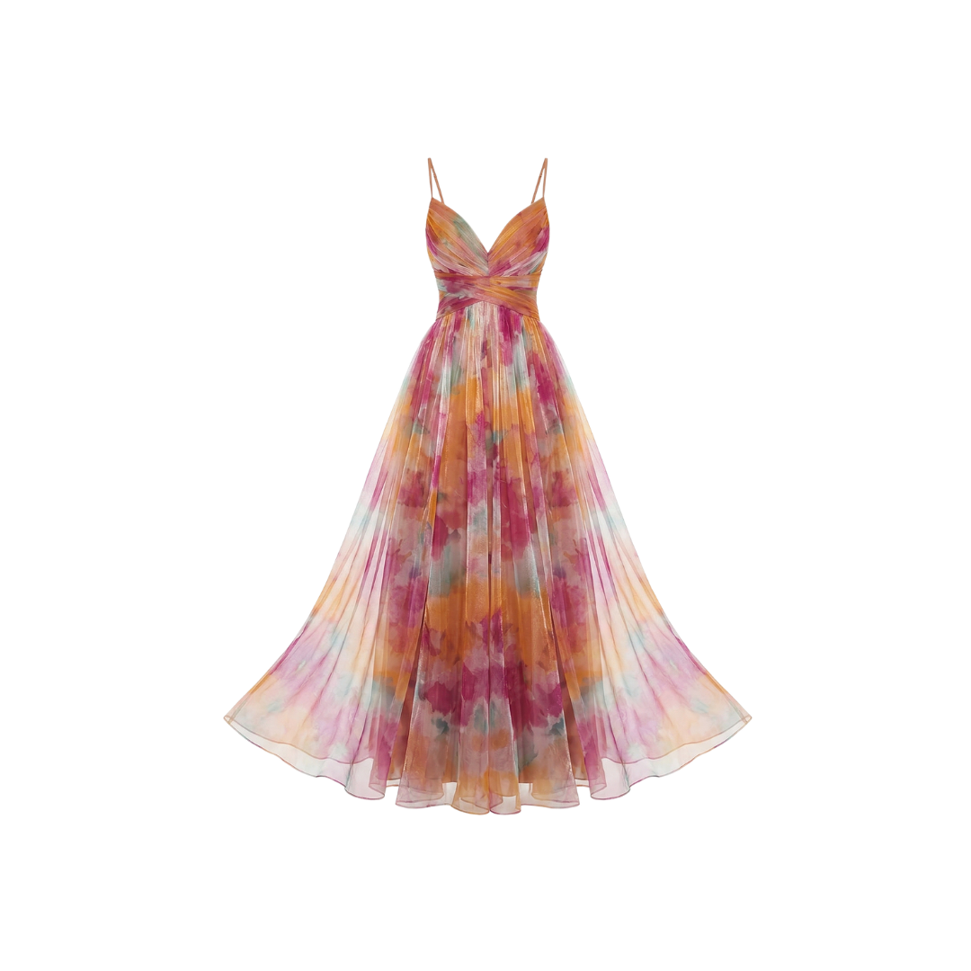Giselle - Encantador vestido maxi con estampado floral
