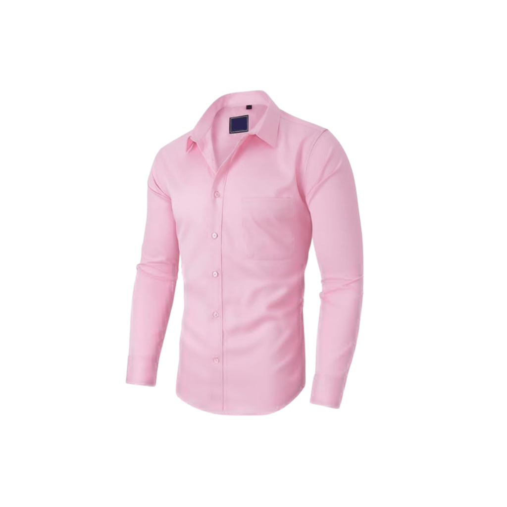 Camisa clásica de hombre para llevar debajo: manga larga, color liso, cómoda y atemporal