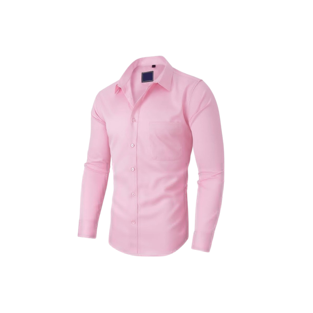 Camisa clásica de hombre para llevar debajo: manga larga, color liso, cómoda y atemporal