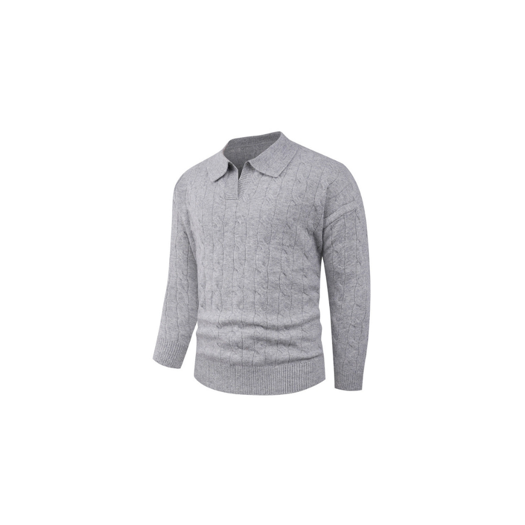 Chaleco de punto para hombre con solapas informales