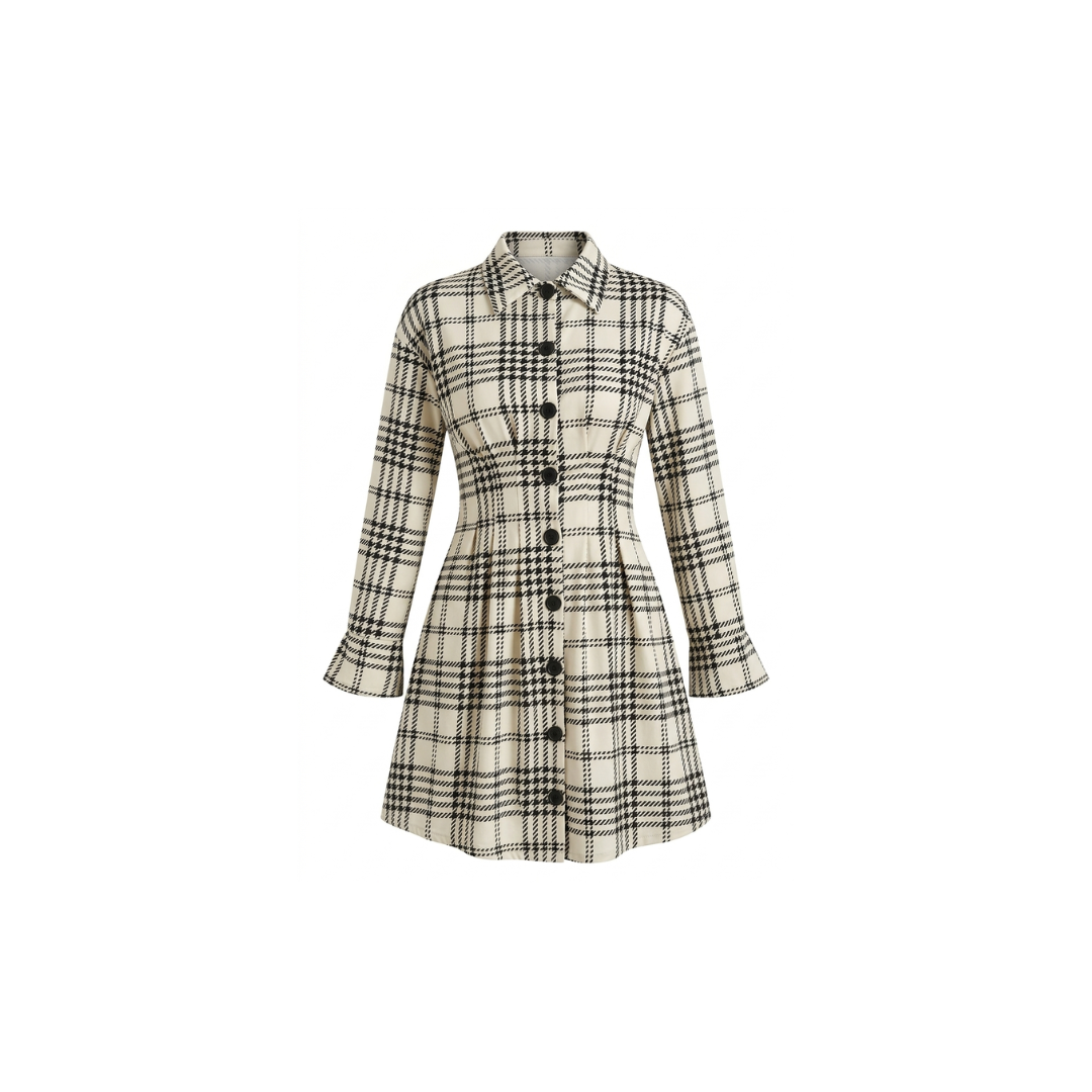 Elegante vestido con camisa Karo-A para mujer