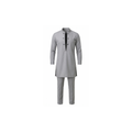 Conjunto moderno de túnica y pantalón con cuello alto para hombre.