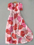 vestido floral rosa empolvado