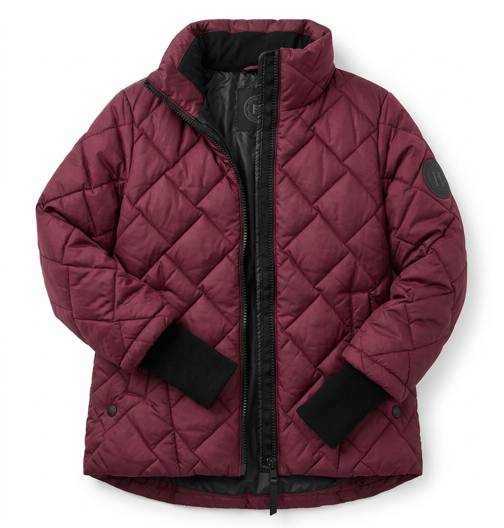 Chaqueta acolchada de mujer con diseño de rombos