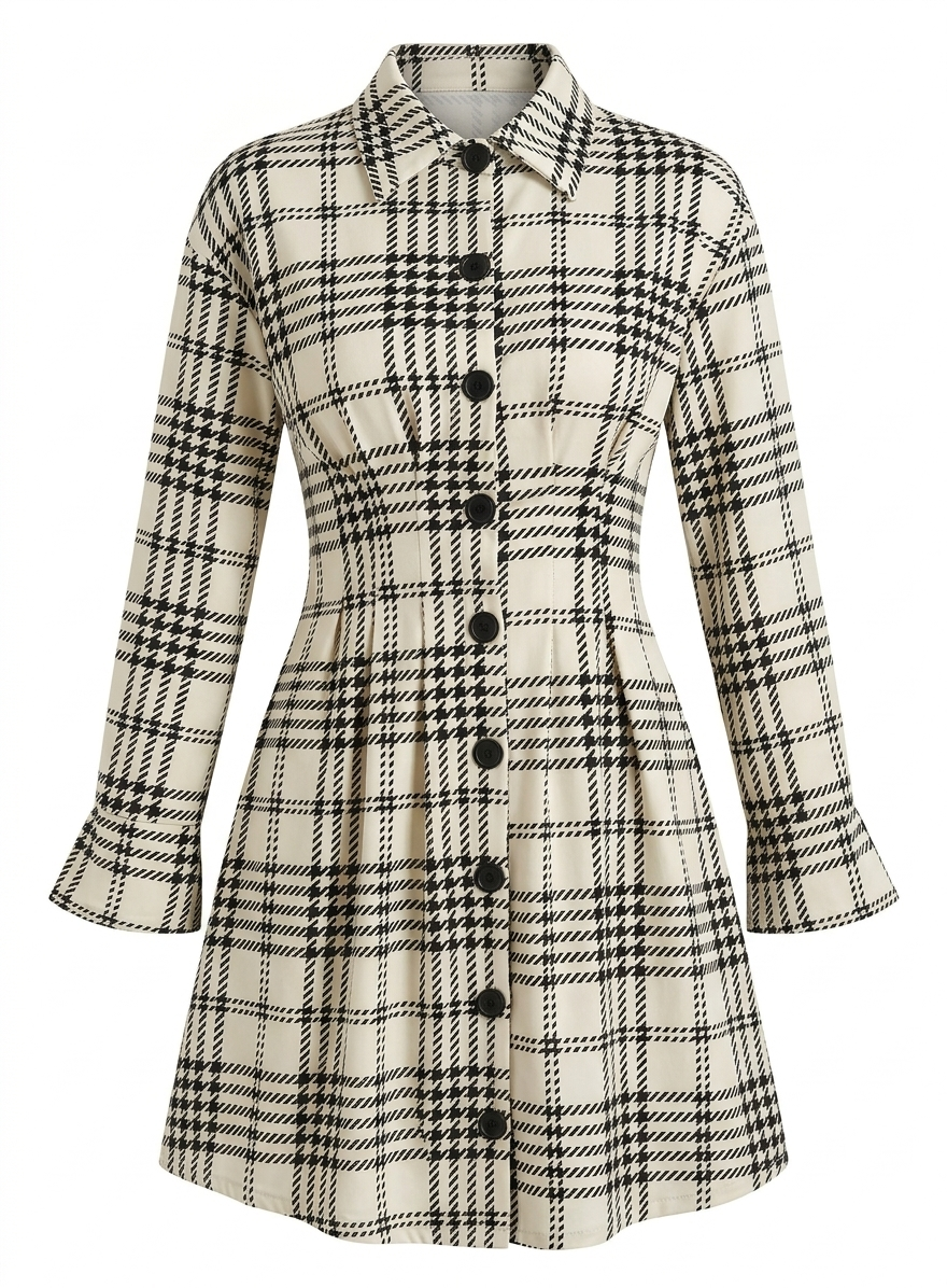 Elegante vestido con camisa Karo-A para mujer
