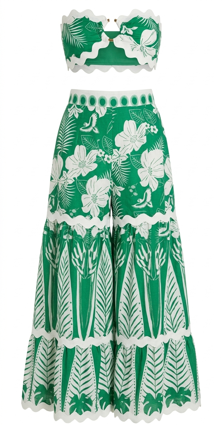 Conjunto de bikini de 2 piezas con braguita estampada de flores