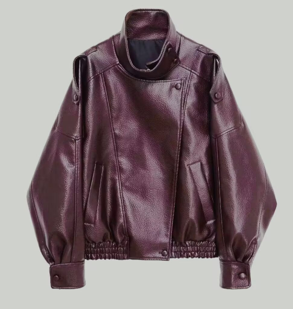 Chaqueta streetwear de moda en piel sintética: casual y versátil
