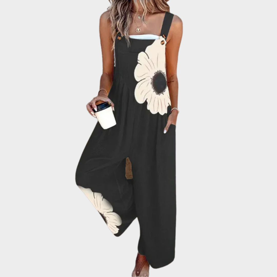 Sanne - Mono de lino con estampado floral