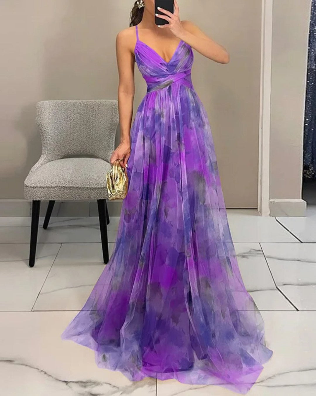 Giselle - Encantador vestido maxi con estampado floral