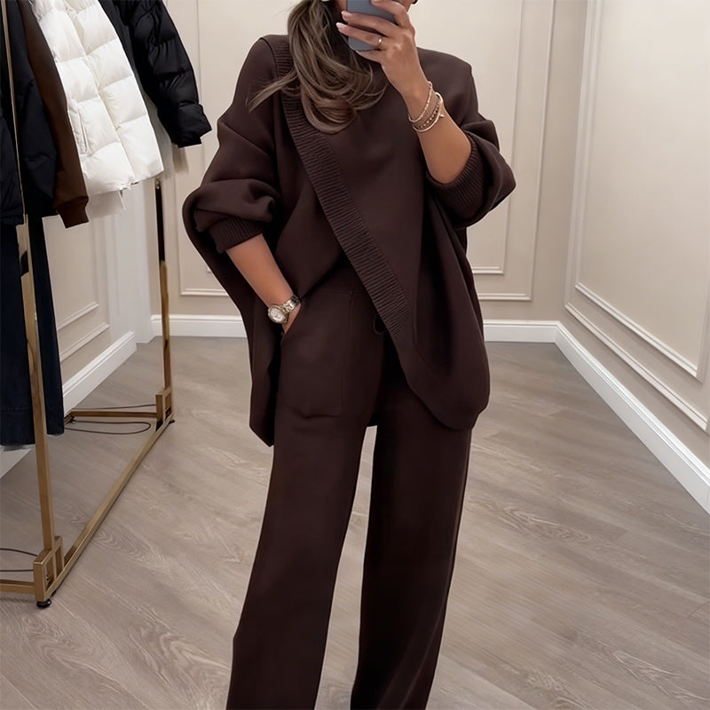 Conjunto de suéter y pantalón oversize para mujer