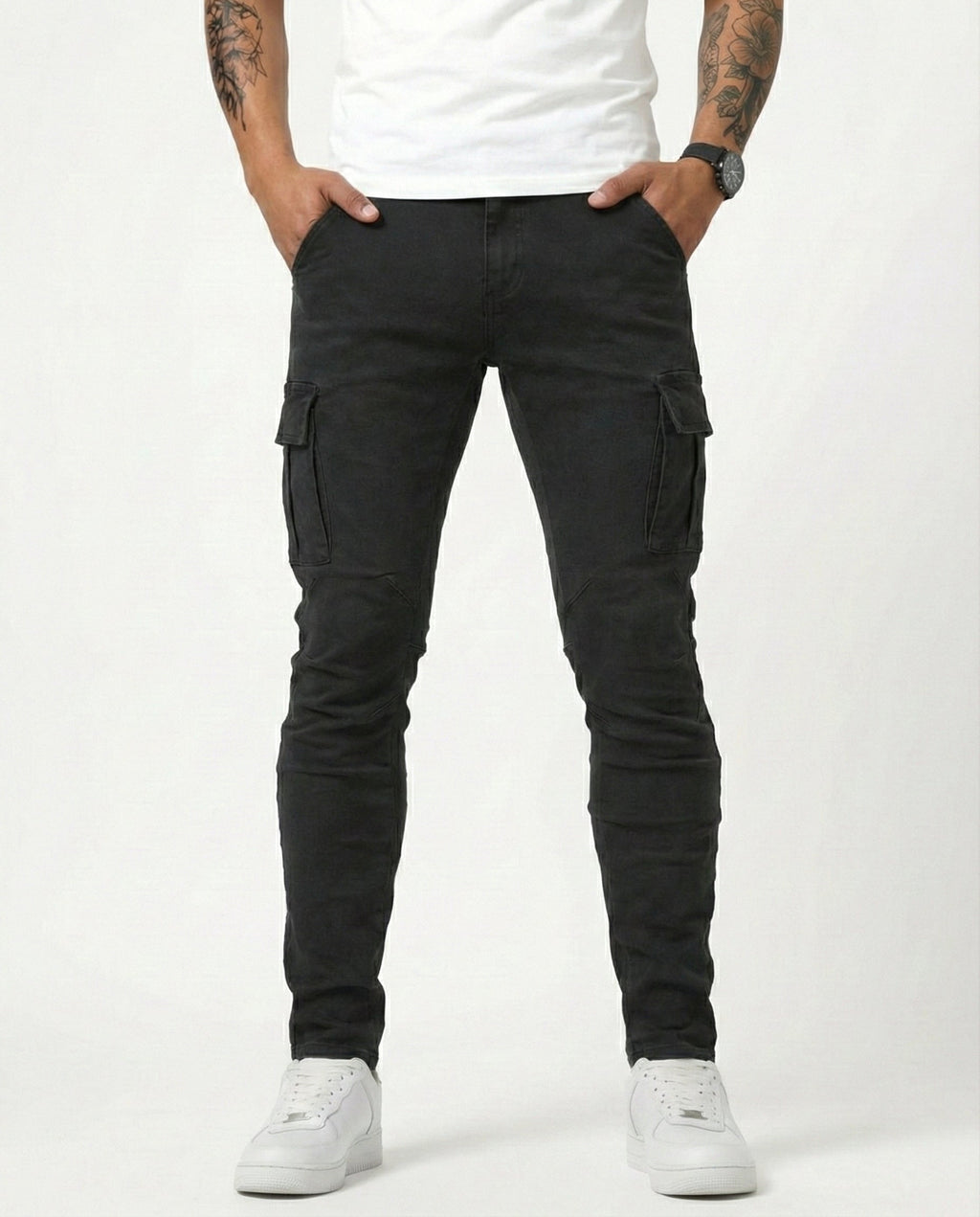 Pantalón Cargo Marino Elástico
