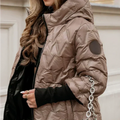 Chaqueta de algodón de patchwork con capucha para otoño e invierno