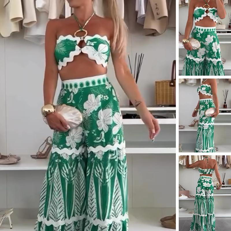 Conjunto de bikini de 2 piezas con braguita estampada de flores