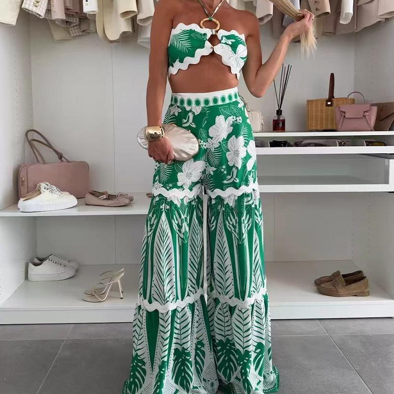 Conjunto de bikini de 2 piezas con braguita estampada de flores