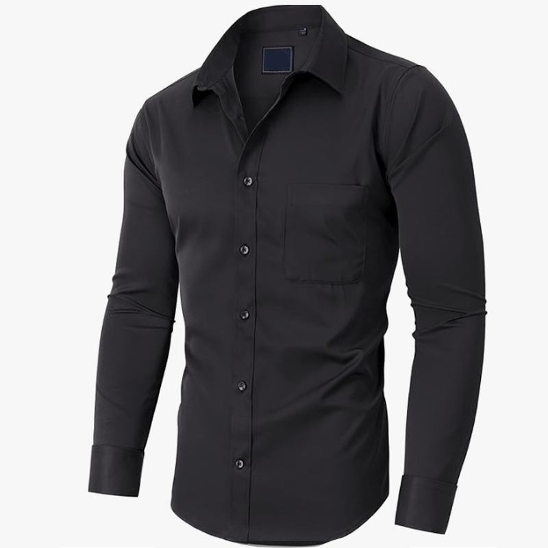 Camisa clásica de hombre para llevar debajo: manga larga, color liso, cómoda y atemporal