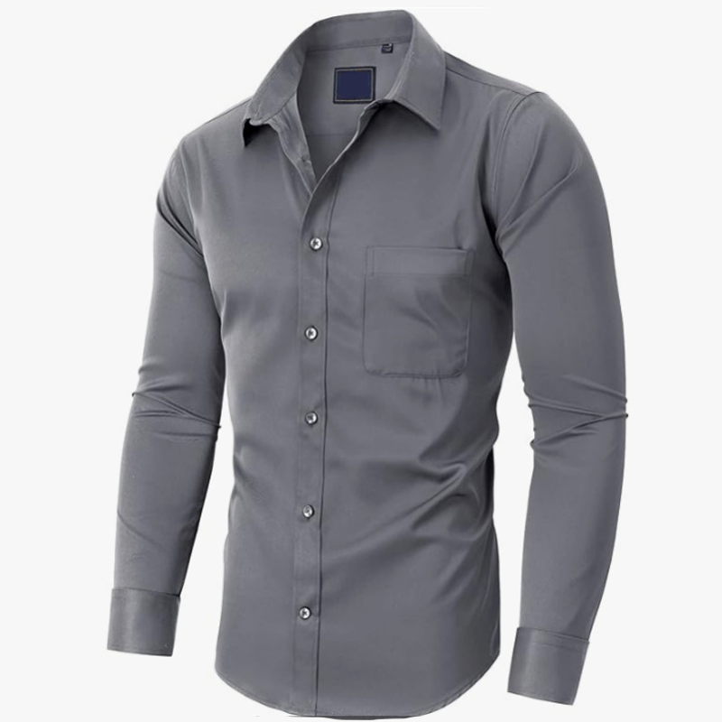 Camisa clásica de hombre para llevar debajo: manga larga, color liso, cómoda y atemporal