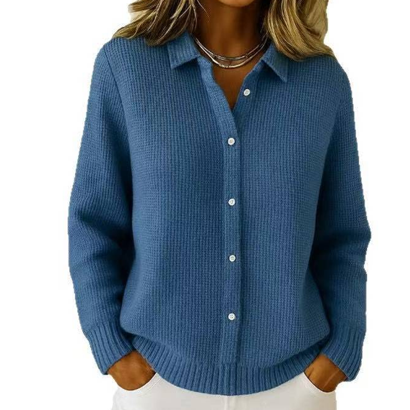 Elegante suéter de punto para mujer con cuello y bufanda