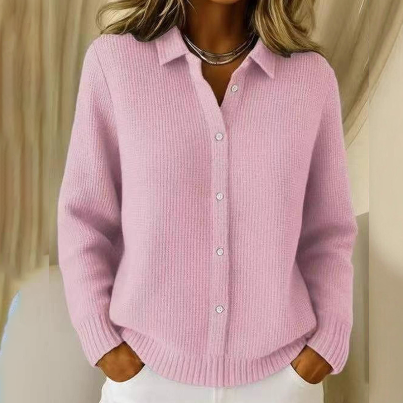 Elegante suéter de punto para mujer con cuello y bufanda