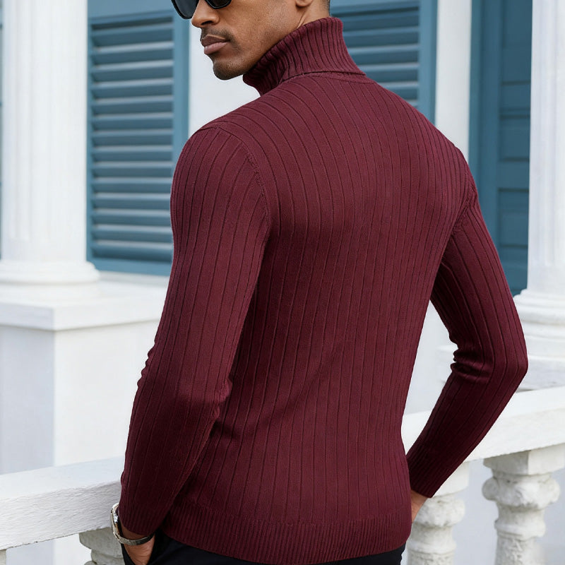 Jersey de punto elástico con cuello alto para hombre