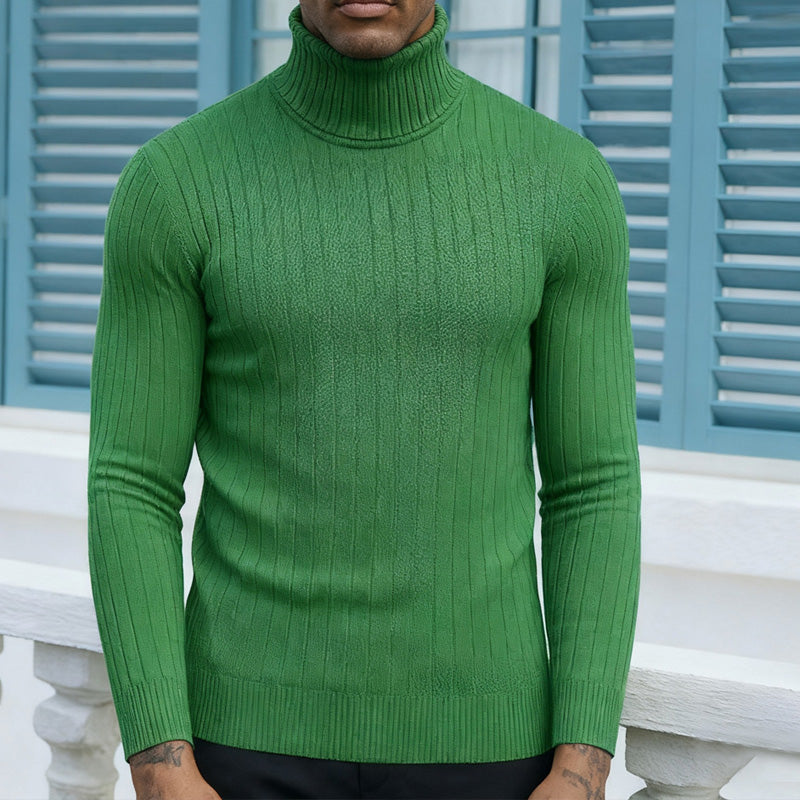 Jersey de punto elástico con cuello alto para hombre