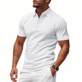 Camiseta de manga corta de secado rápido para hombre con cuello vuelto