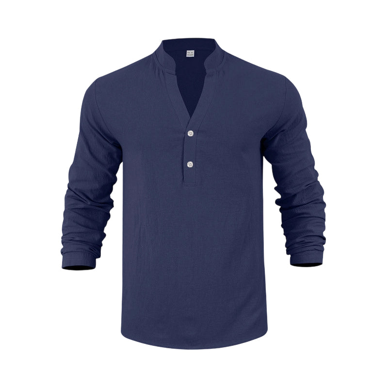 Camiseta Henley informal para hombre Envío gratuito