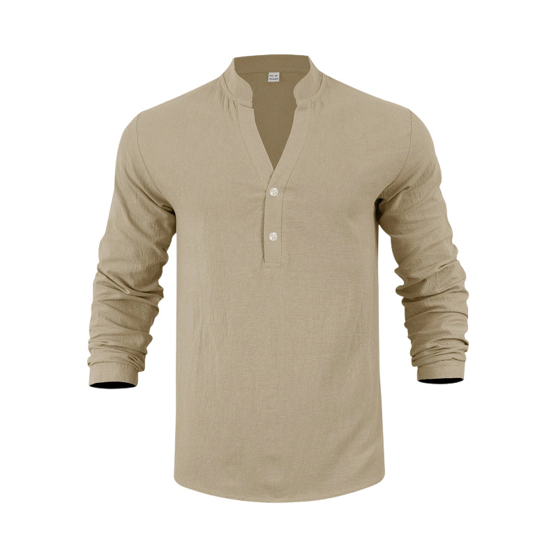 Camiseta Henley informal para hombre Envío gratuito
