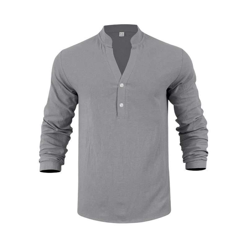 Camiseta Henley informal para hombre Envío gratuito