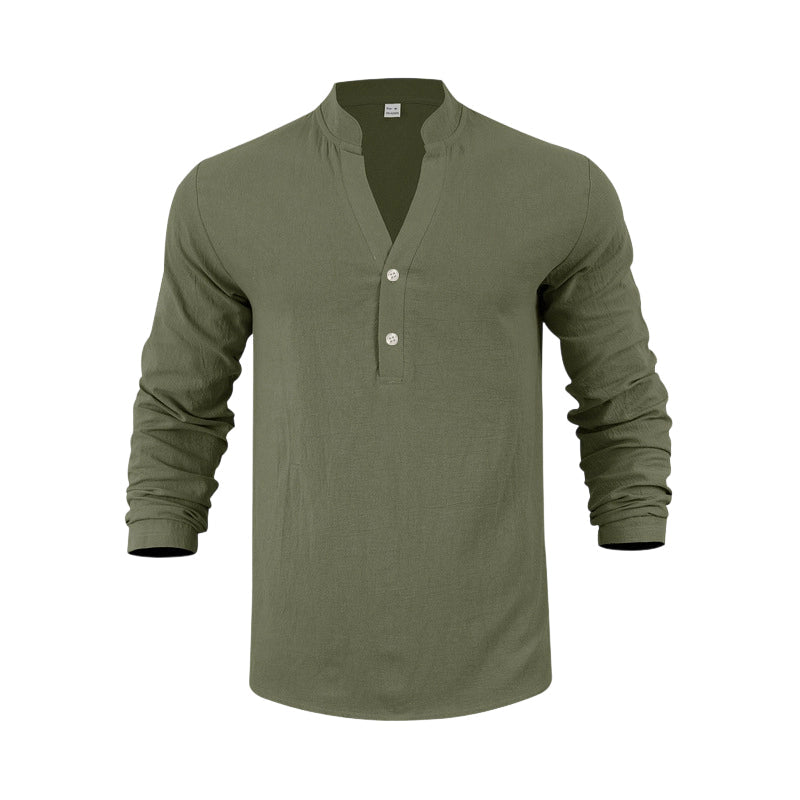 Camiseta Henley informal para hombre Envío gratuito